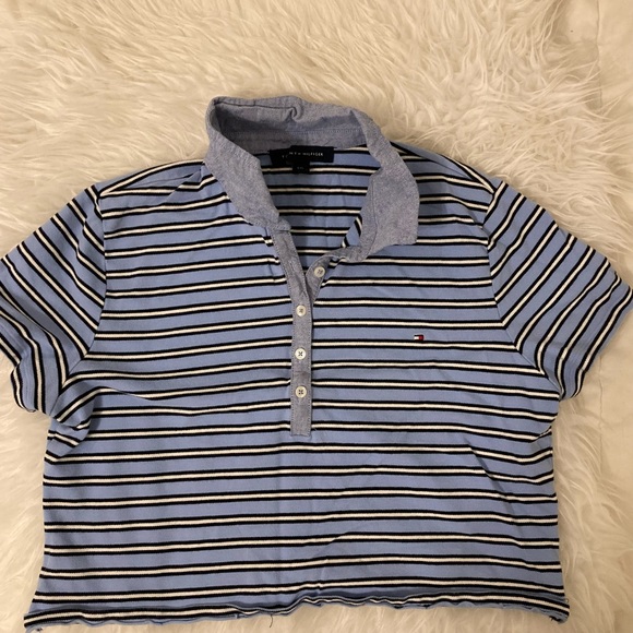 Tommy Hilfiger striped polo crop top - Picture 1 of 2